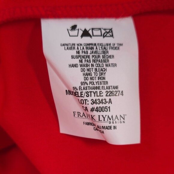 FRANK LYMAN MONTREAL Collection Red Knit Jacket Size 8 Longline Blazer 226274 - Picture 9 of 9